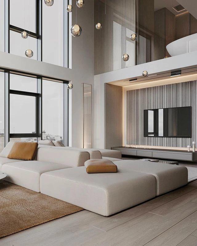 挑空 loft 大宅全案设计,打造松弛感现代私宅